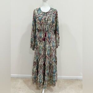 Paani Chic Women’s Dress Whith‎ Adjustable Waist Multicolor Ruffle Size M